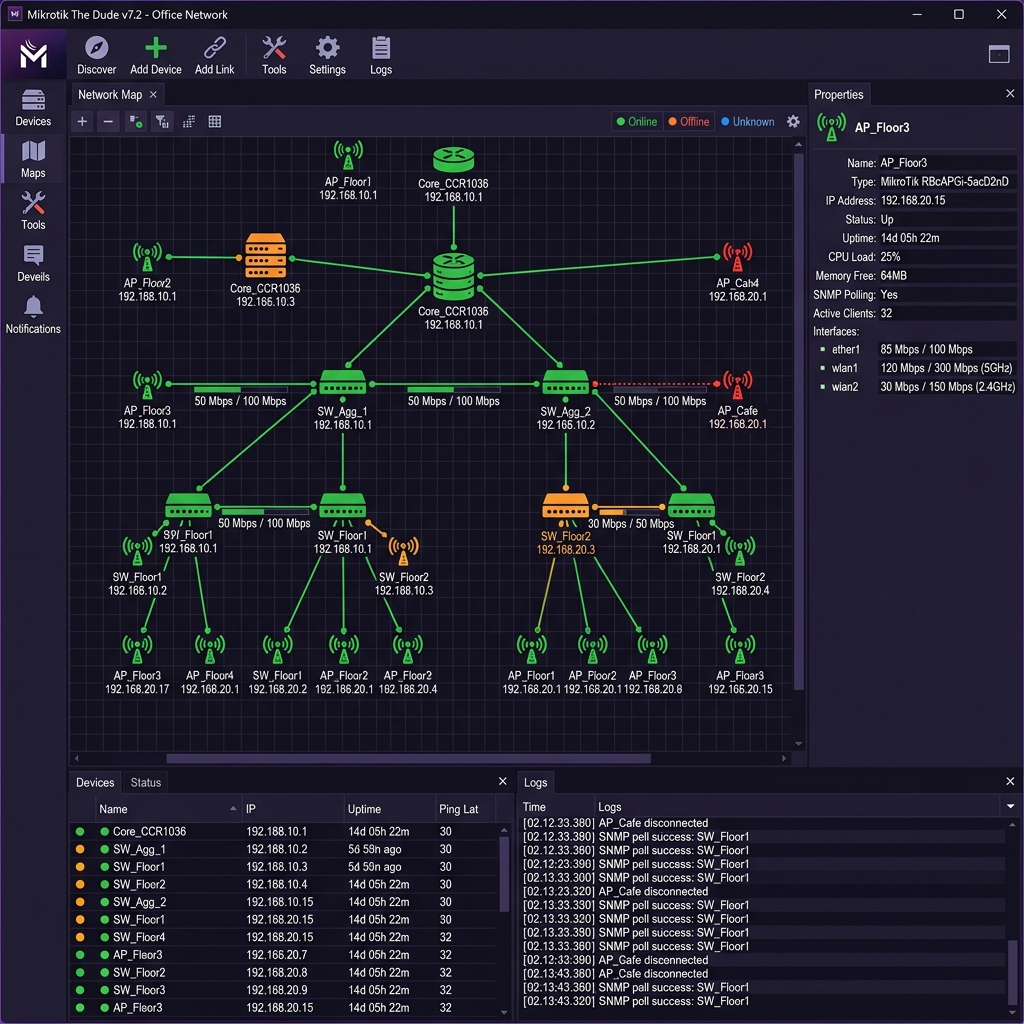 The Dude — monitoramento Mikrotik